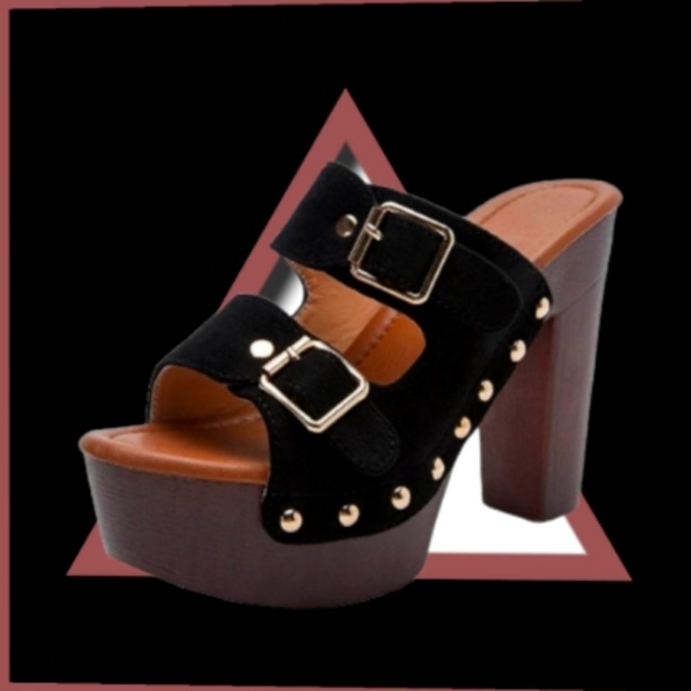 New Fish Mouth Buckle High Heel Thick Heel Thick Bottom